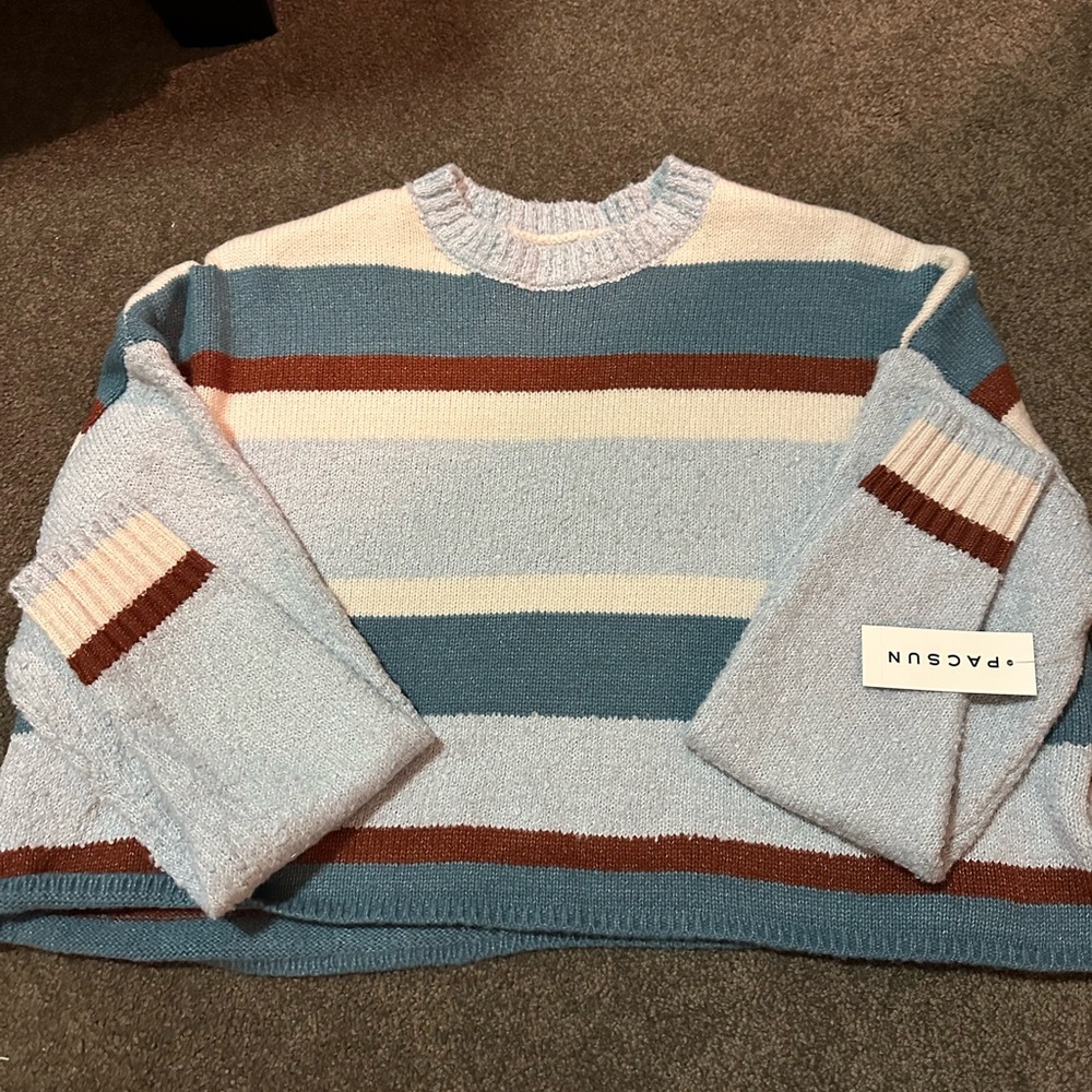 Pacsun Women’s Striped Sweater - Blue and Brown